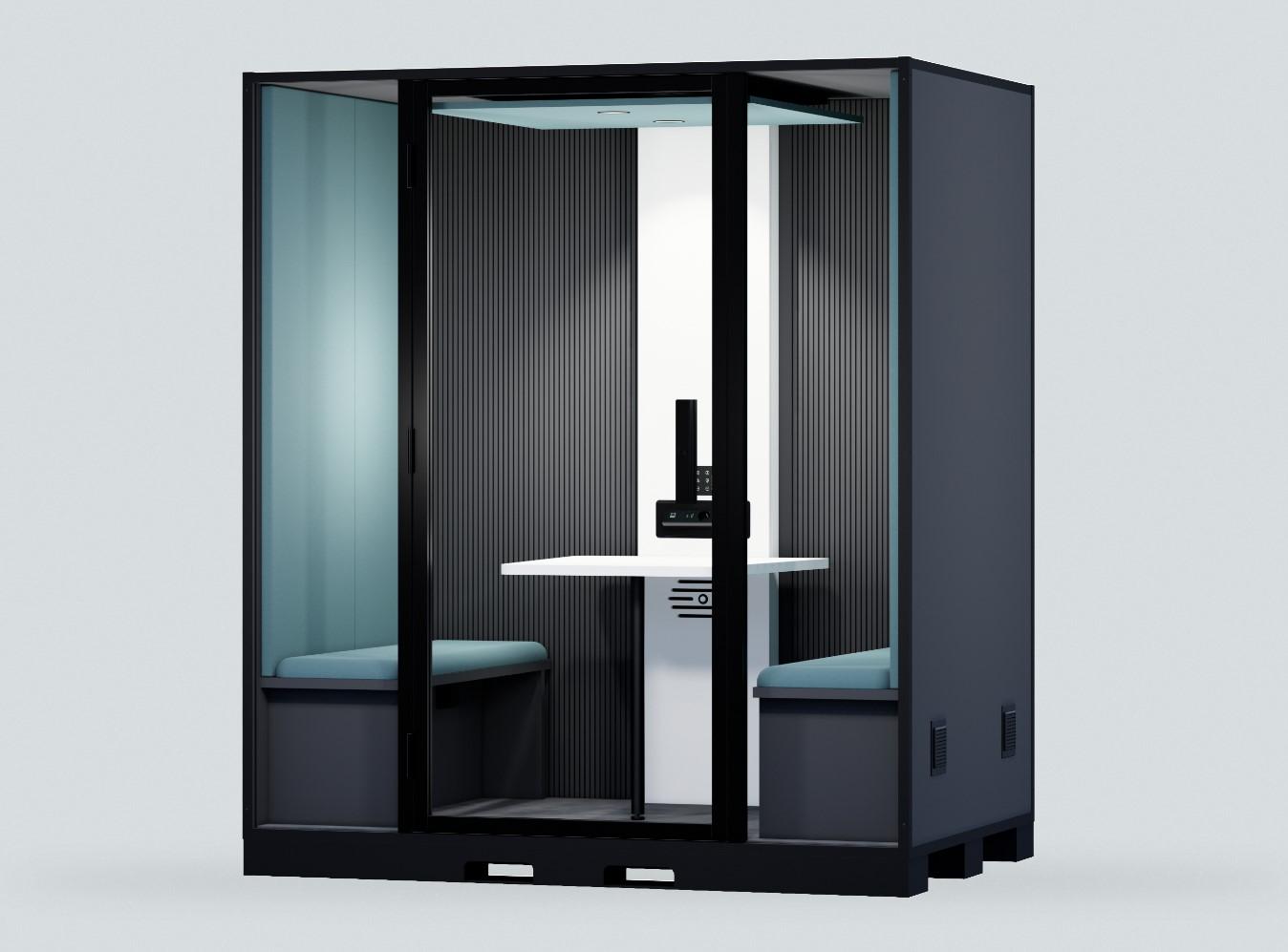 Cabine pour quatre personnes - BlablaCube - cabine acoustique insonorisée pour bureaux, ateliers et open space