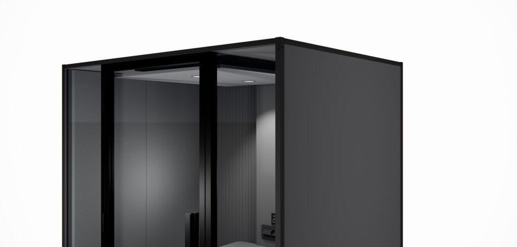 Cabine pour ateliers finition haut de gamme anthracite - BlablaCube - cabine acoustique insonorisée pour bureaux et ateliers
