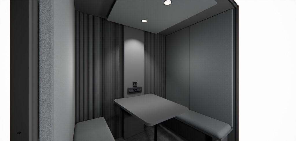 Cabine pour ateliers finition haut de gamme anthracite - BlablaCube - cabine acoustique insonorisée pour bureaux et ateliers