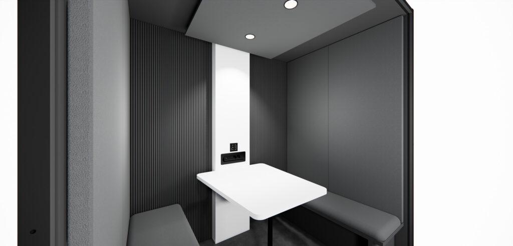 Cabine pour ateliers finition haut de gamme blanc - BlablaCube - cabine acoustique insonorisée pour bureaux et ateliers