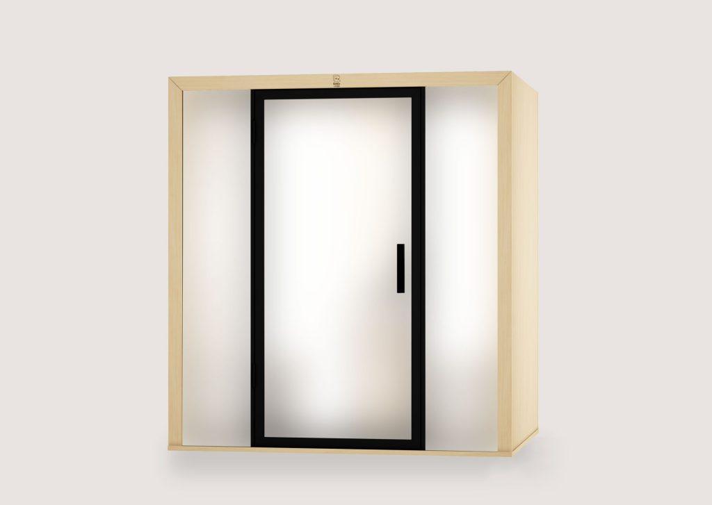 Vitrage opalescent cabine acoustique quattro Blabla-Cube pour confidentialité visuelle