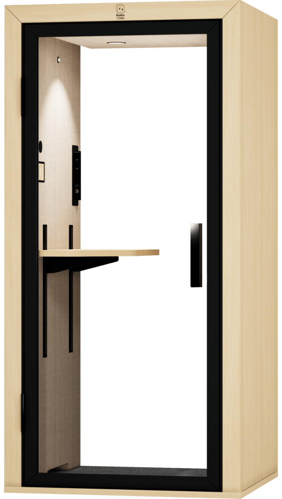 cabine acoustique individuelle avec tablette réglable bureau