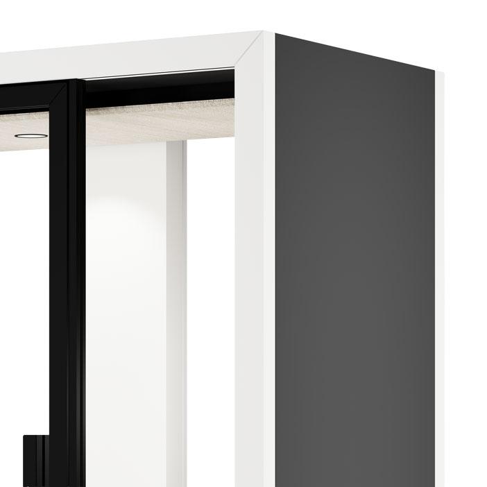 Cabine acoustique avec panneau extérieur gris anthracite moderne