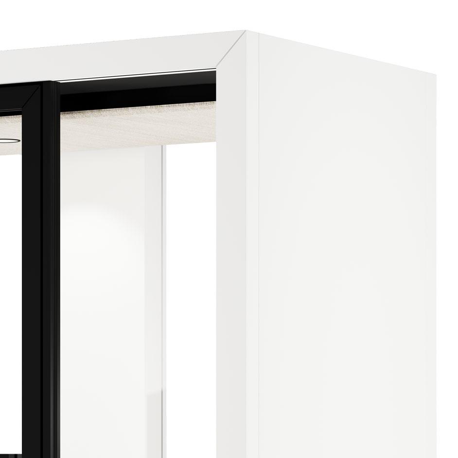 Cabine acoustique avec structure extérieure blanche design épuré