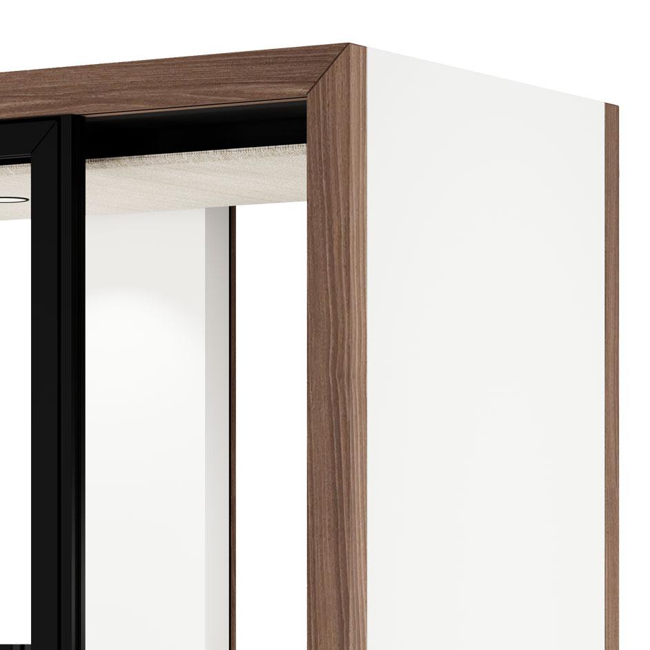 Cabine acoustique avec structure extérieure bois foncé finition premium