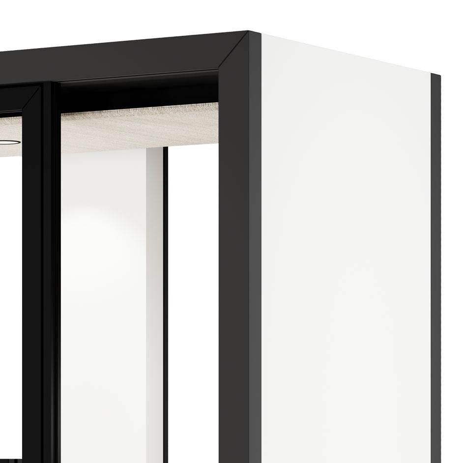 Cabine acoustique avec structure extérieure noir anthracite design moderne