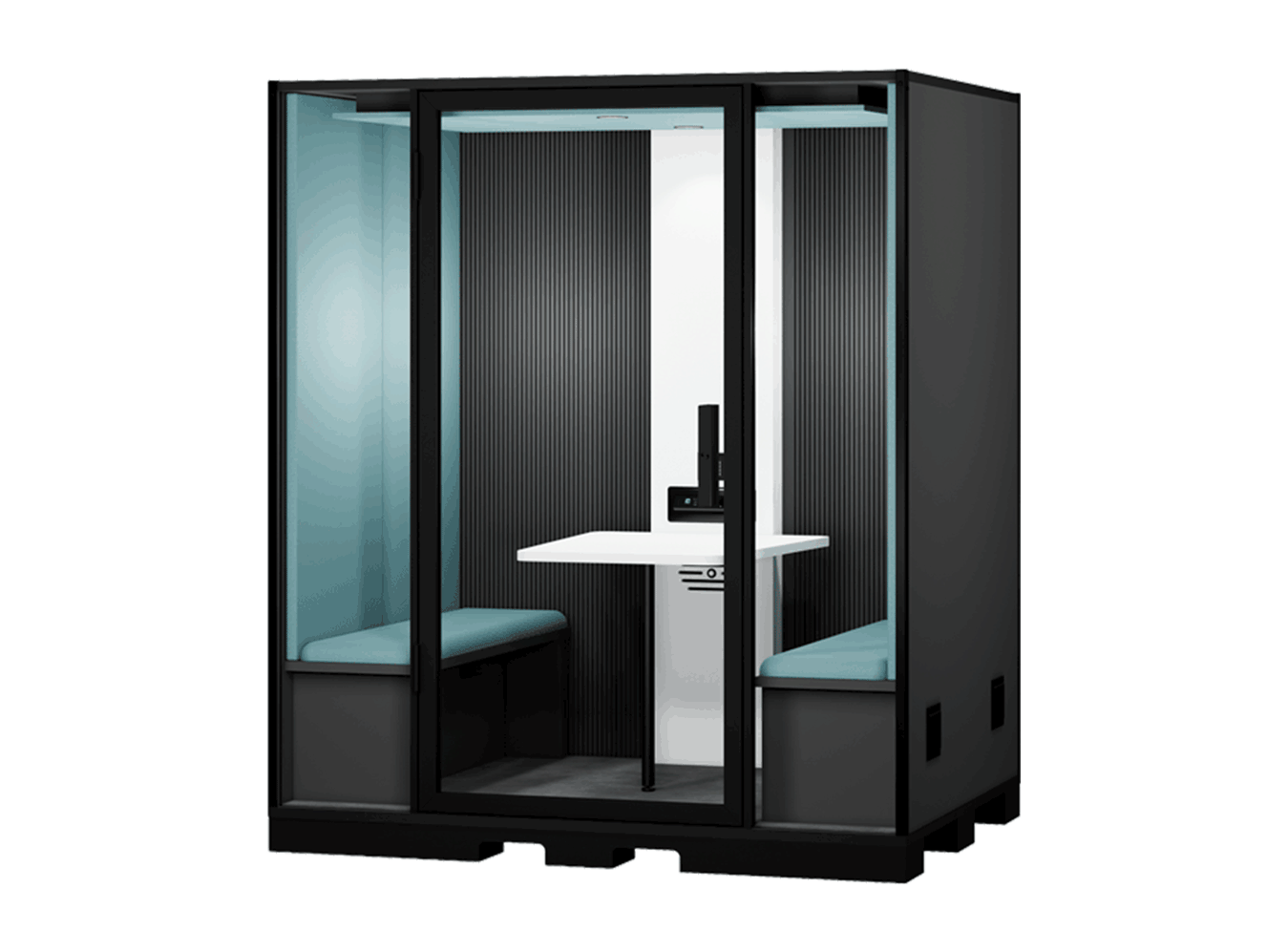 Blabla-Cube Quattro Indus acoustic booth for four people designed for industrial environments