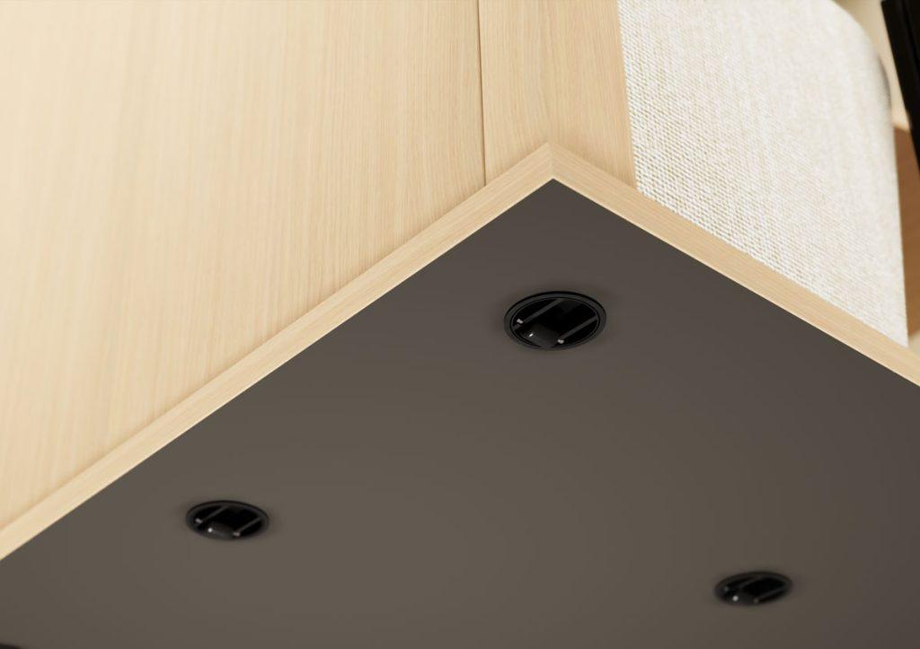 Socle sur roulettes cabine acoustique Blabla-Cube pour un déplacement facile et une installation flexible